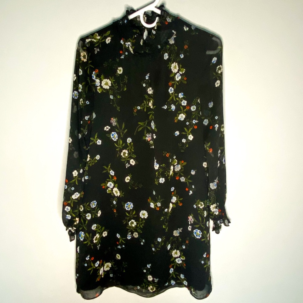H&M ruched mock neck dress